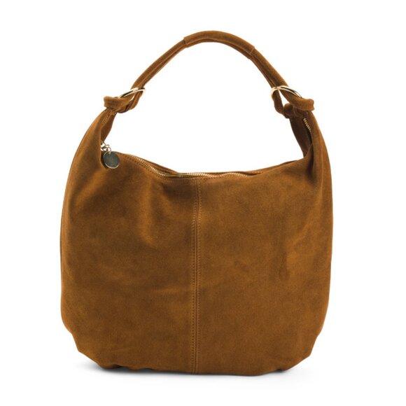 MARLON Cuoio Made In Italy Suede Double Knots Hobo Bag With Charm - Picture 1 of 2